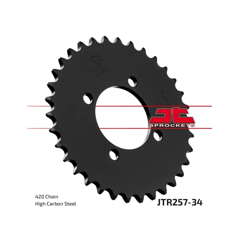 Corona moto JT Sprockets de acero de 34 dientes JTR257.34