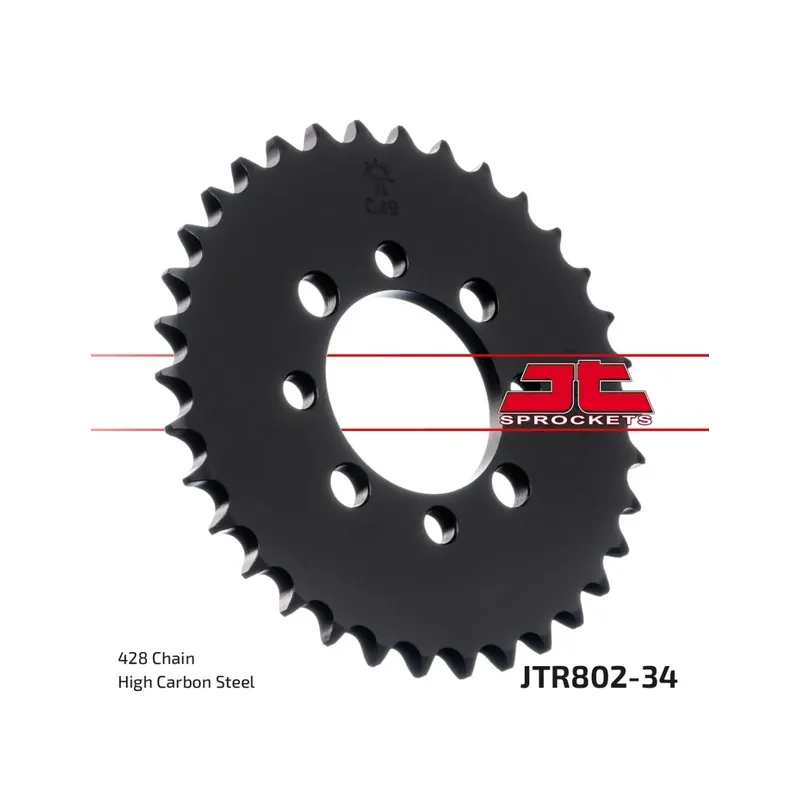 Corona moto JT Sprockets de acero de 34 dientes JTR802.34