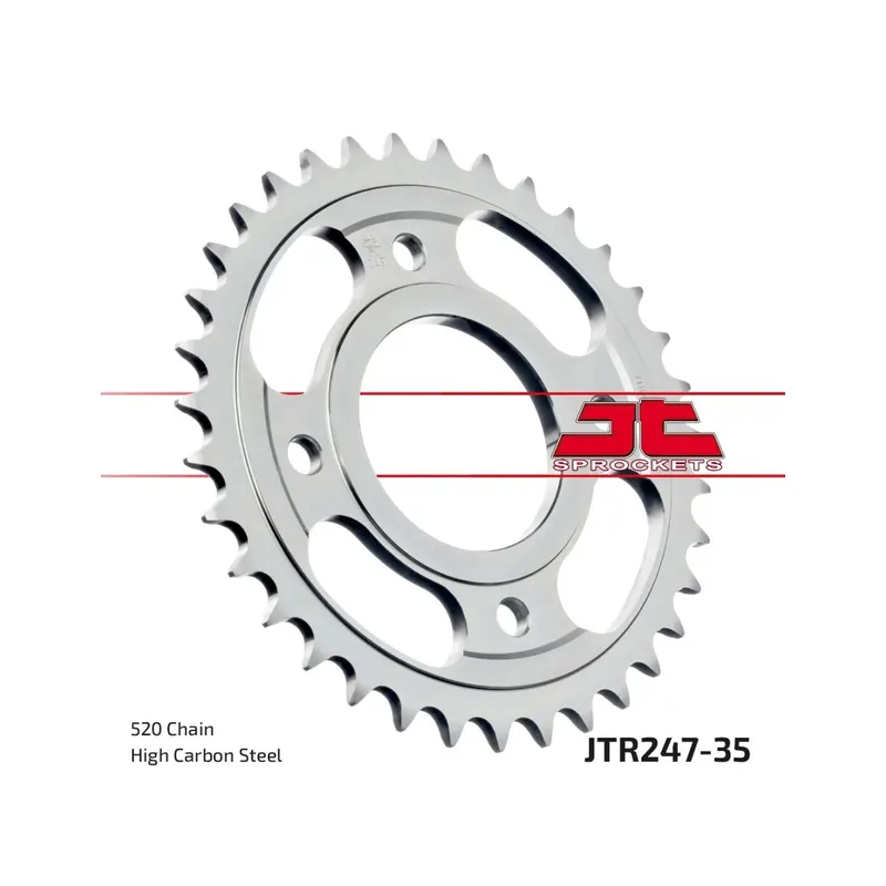 Corona moto JT Sprockets de acero de 35 dientes JTR247.35