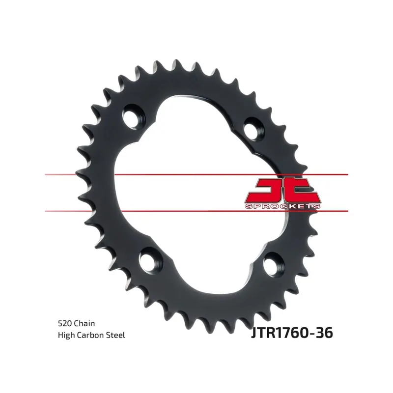 Corona moto JT Sprockets de acero de 36 dientes JTR1760.36