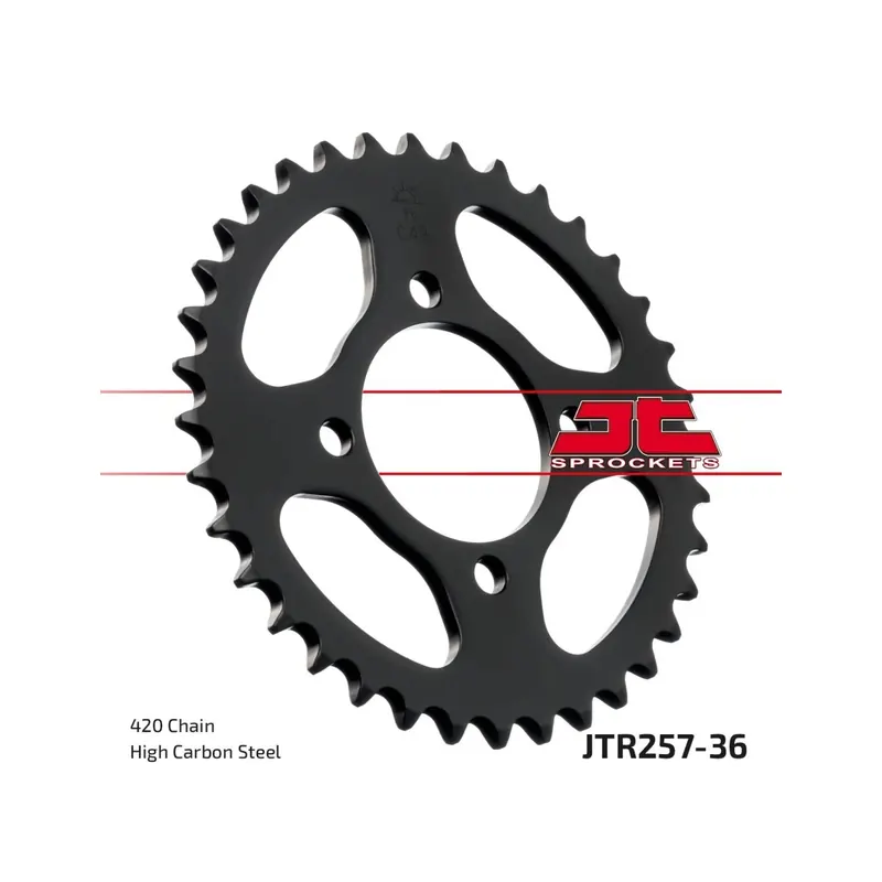 Corona moto JT Sprockets de acero de 36 dientes JTR257.36