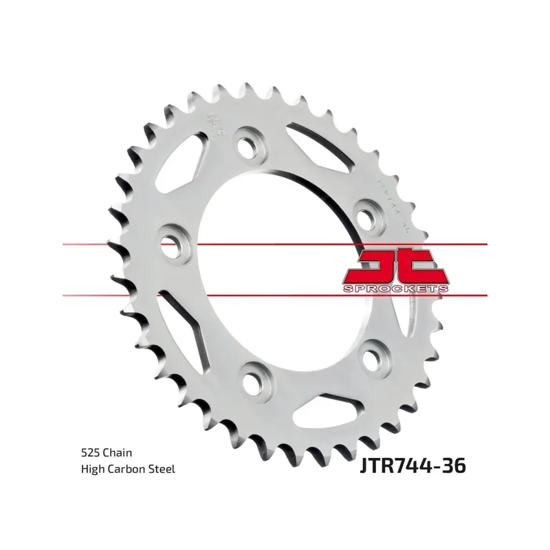 Corona moto JT Sprockets de acero de 36 dientes JTR744.36