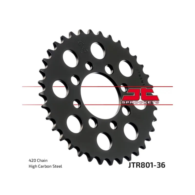 Corona moto JT Sprockets de acero de 36 dientes JTR801.36