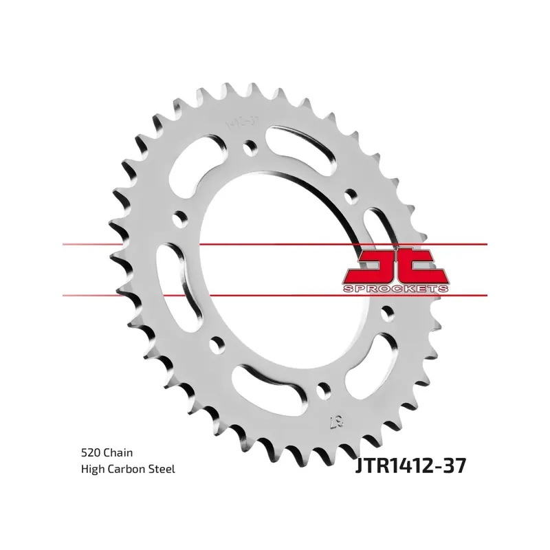 Corona moto JT Sprockets de acero de 37 dientes JTR1412.37