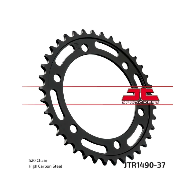 Corona moto JT Sprockets de acero de 37 dientes JTR1490.37