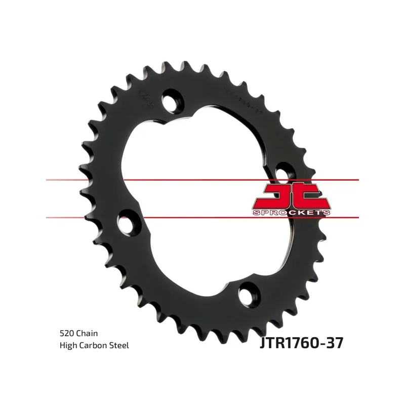 Corona moto JT Sprockets de acero de 37 dientes JTR1760.37
