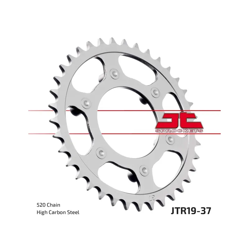 Corona moto JT Sprockets de acero de 37 dientes JTR19.37