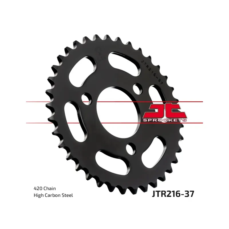 Corona moto JT Sprockets de acero de 37 dientes JTR216.37