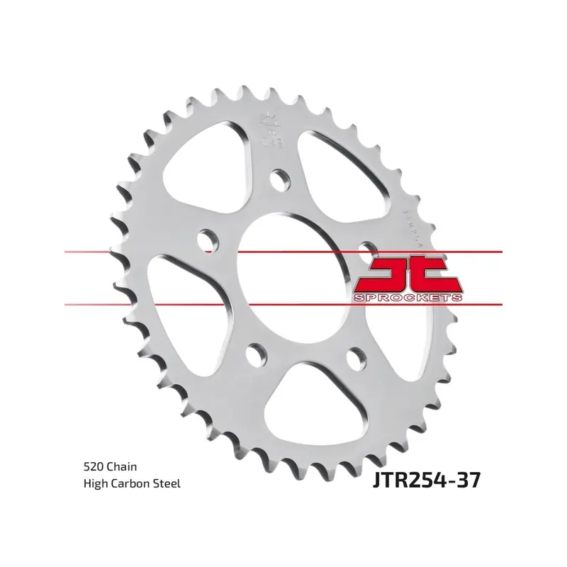 Corona moto JT Sprockets de acero de 37 dientes JTR254.37