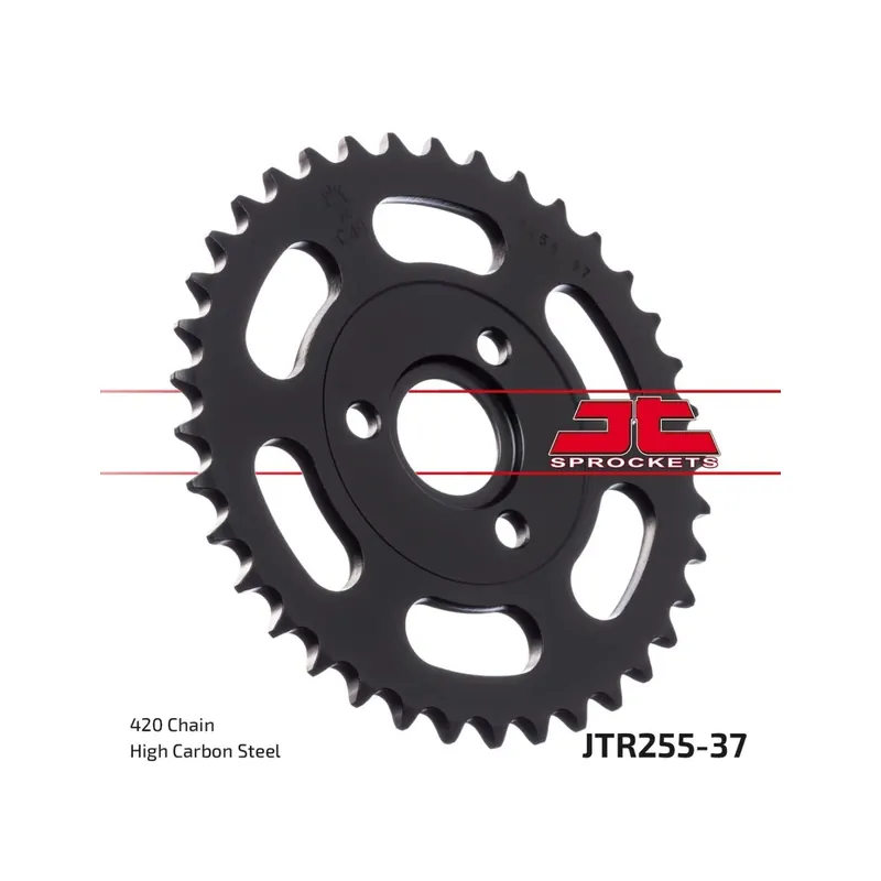 Corona moto JT Sprockets de acero de 37 dientes JTR255.37