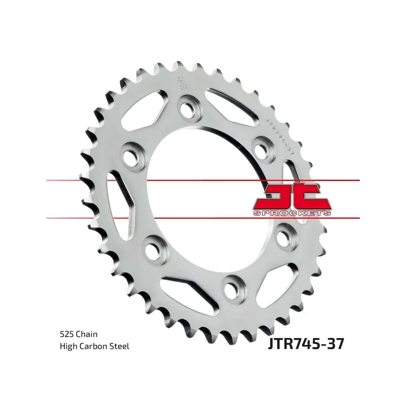 Corona moto JT Sprockets de acero de 37 dientes JTR745.37