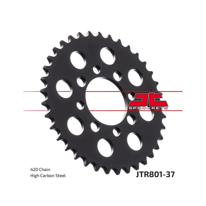 Corona moto JT Sprockets de acero de 37 dientes JTR801.37