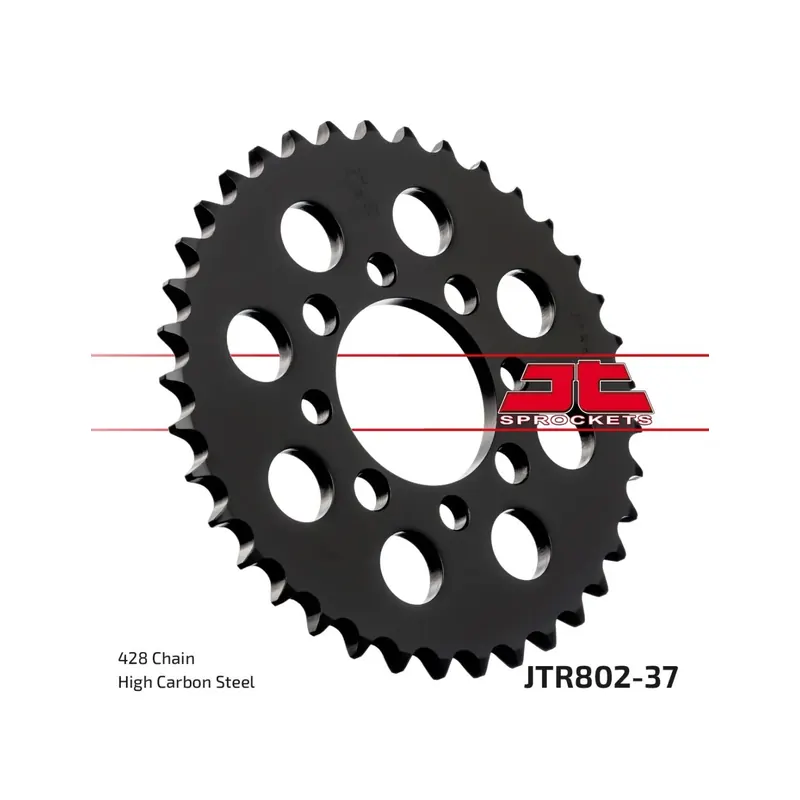 Corona moto JT Sprockets de acero de 37 dientes JTR802.37