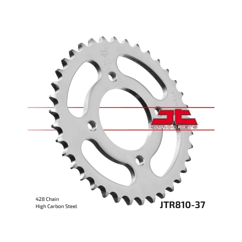 Corona moto JT Sprockets de acero de 37 dientes JTR810.37