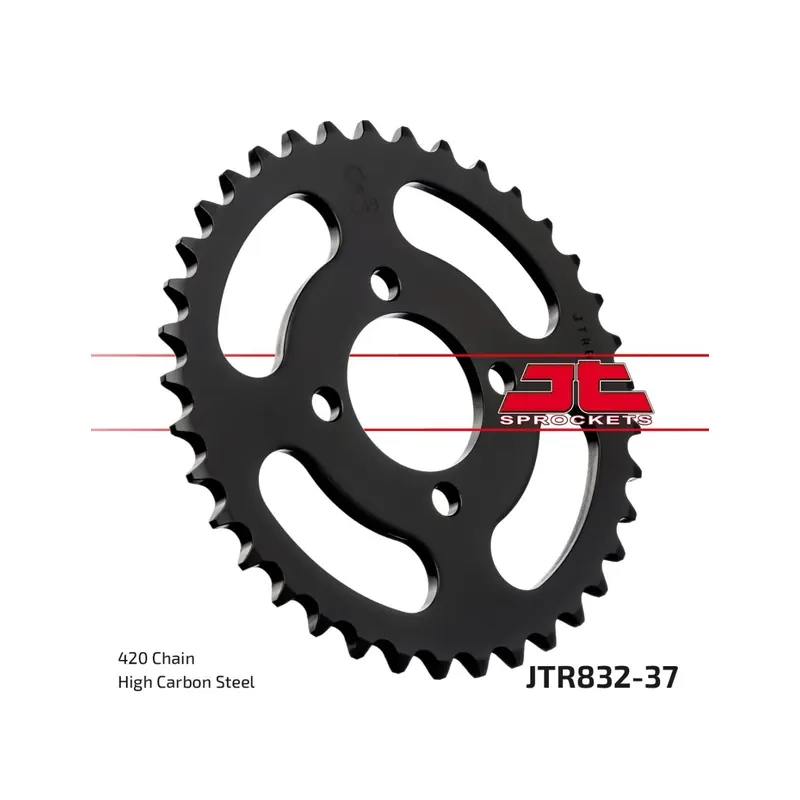Corona moto JT Sprockets de acero de 37 dientes JTR832.37