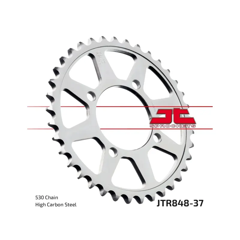 Corona moto JT Sprockets de acero de 37 dientes JTR848.37