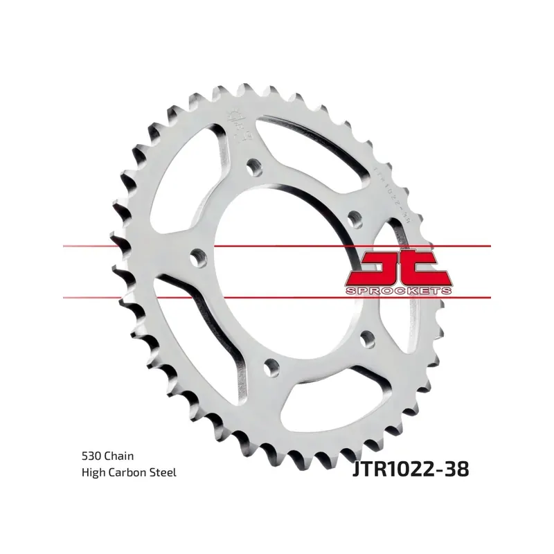 Corona moto JT Sprockets de acero de 38 dientes JTR1022.38