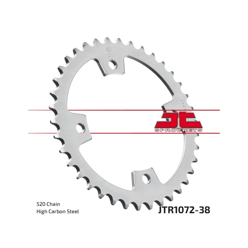 Corona moto JT Sprockets de acero de 38 dientes JTR1072.38