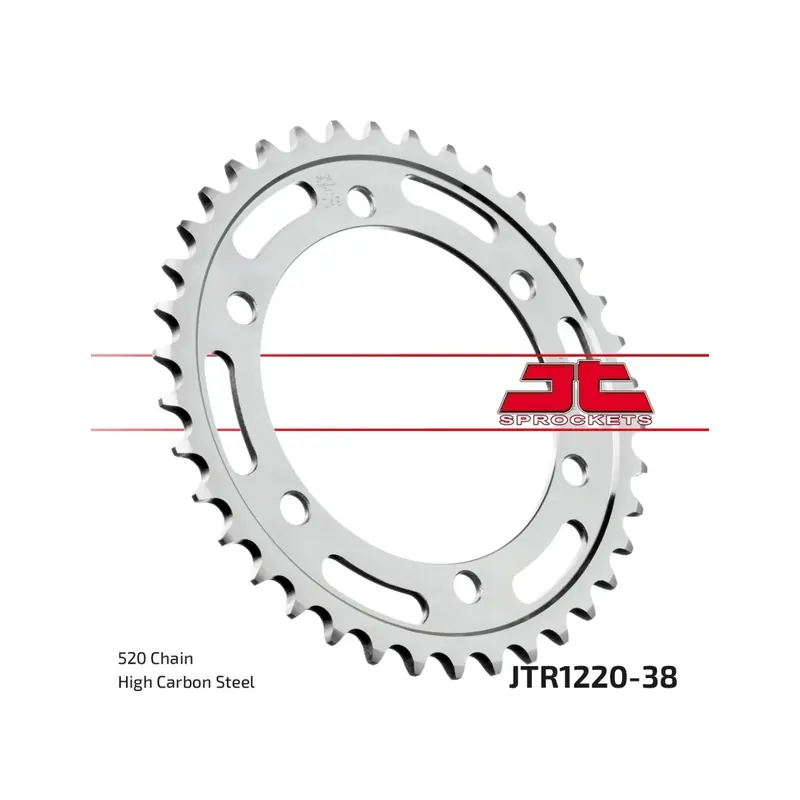 Corona moto JT Sprockets de acero de 38 dientes JTR1220.38