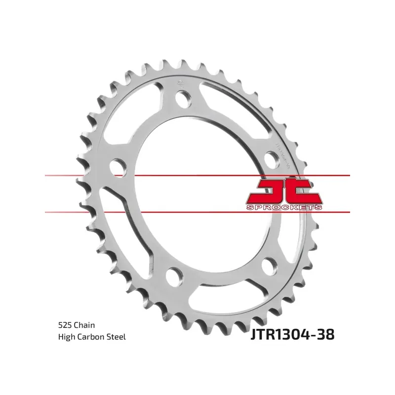 Corona moto JT Sprockets de acero de 38 dientes JTR1304.38