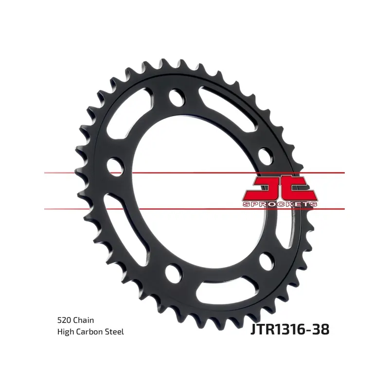 Corona moto JT Sprockets de acero de 38 dientes JTR1316.38