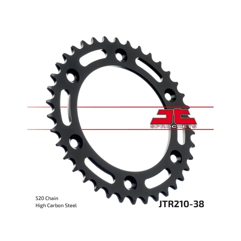 Corona moto JT Sprockets de acero de 38 dientes JTR210.38