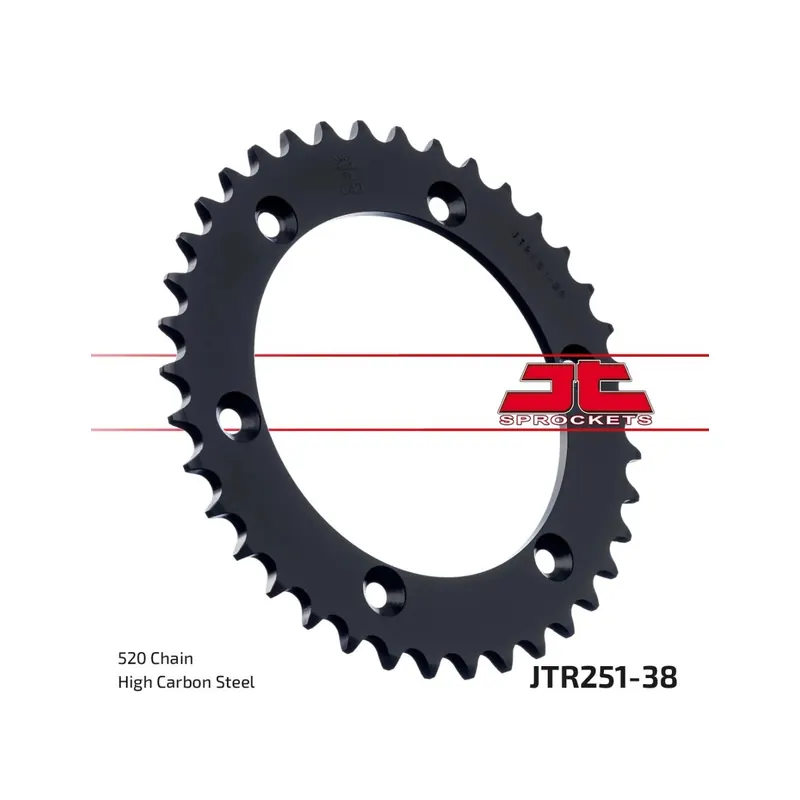 Corona moto JT Sprockets de acero de 38 dientes JTR251.38