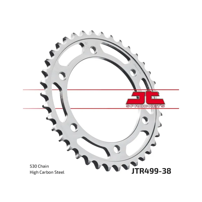Corona moto JT Sprockets de acero de 38 dientes JTR499.38