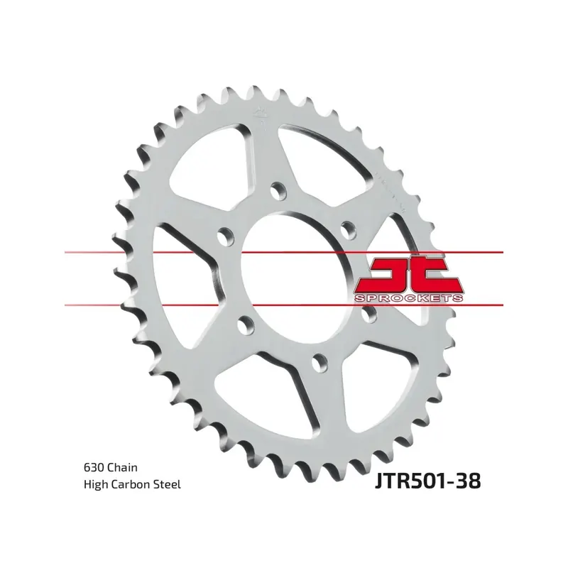 Corona moto JT Sprockets de acero de 38 dientes JTR501.38