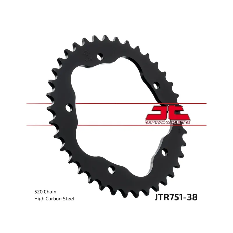 Corona moto JT Sprockets de acero de 38 dientes JTR751.38