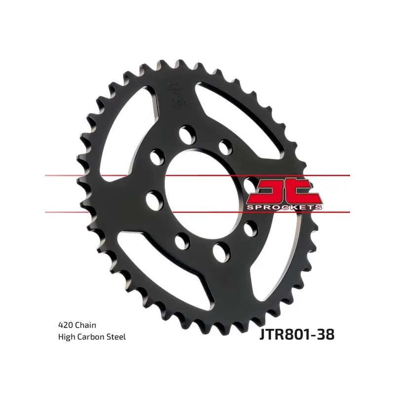 Corona moto JT Sprockets de acero de 38 dientes JTR801.38