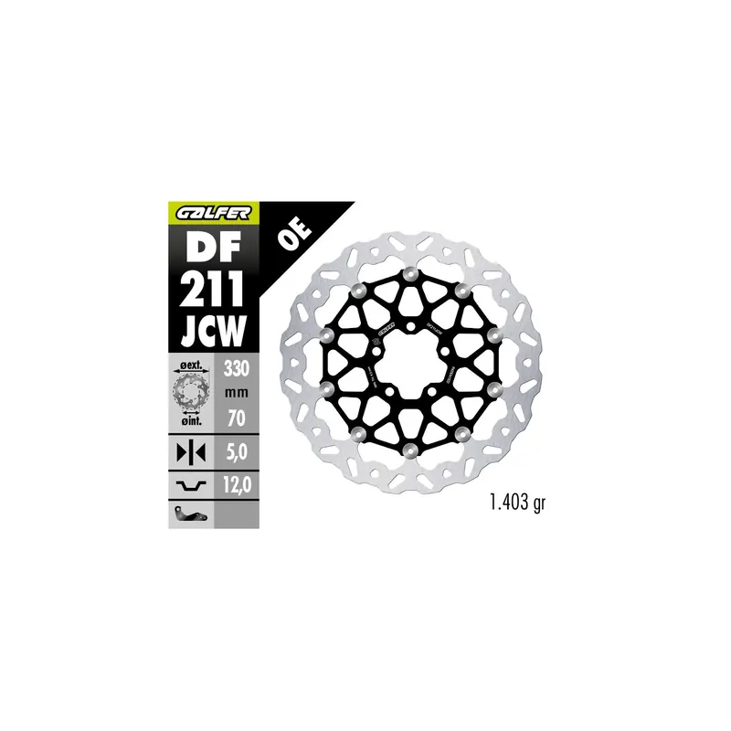 DISC W FLOATECH (C.ALU) 330X5MM (FRONT)