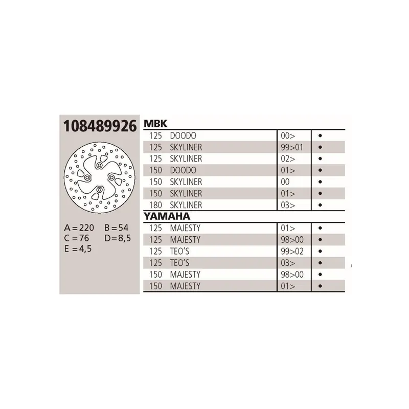 Disco Brembo Genuine Yamaha125/150 Majesty 108489926