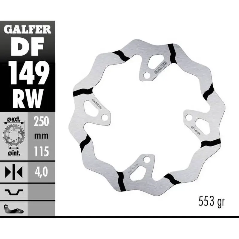 Disco Freno Galfer DF149RW Wave 250X4MM