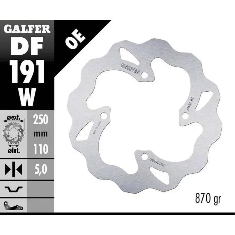 Disco Freno Galfer DF191W Wave 250X5MM