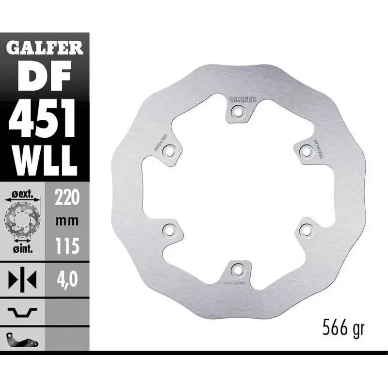 Disco Freno Galfer DF451WLL Wave 220X4MM