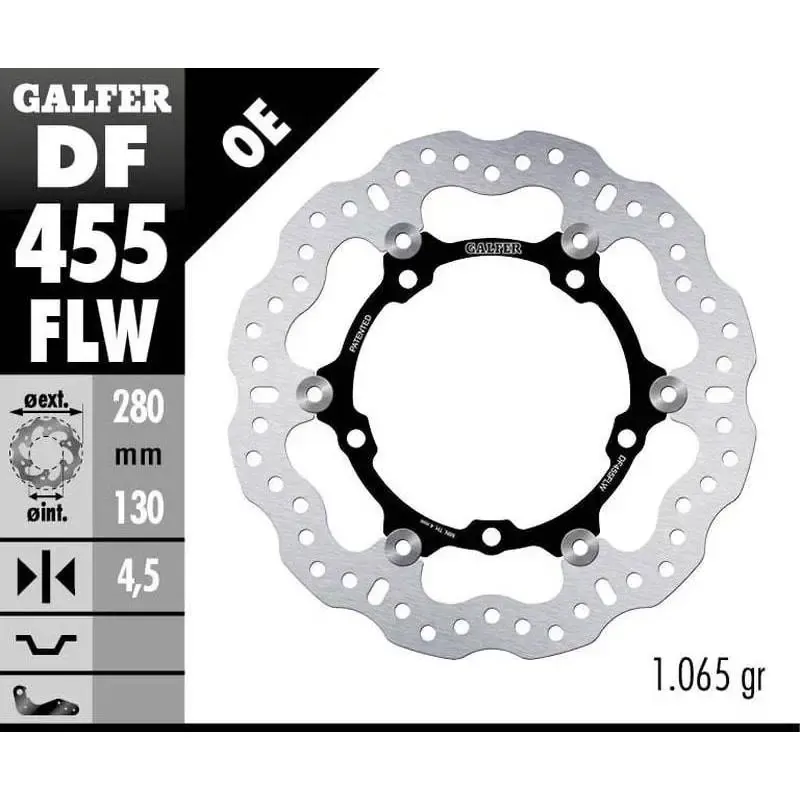 Disco Freno Galfer DF455FLW Wave 280X4,5MM