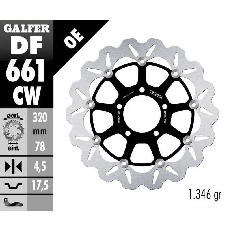 Disco Freno Galfer DF661CW Wave 320X4,5MM