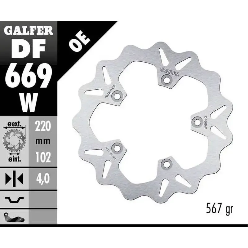 Disco Freno Galfer DF669W Wave 220X4MM