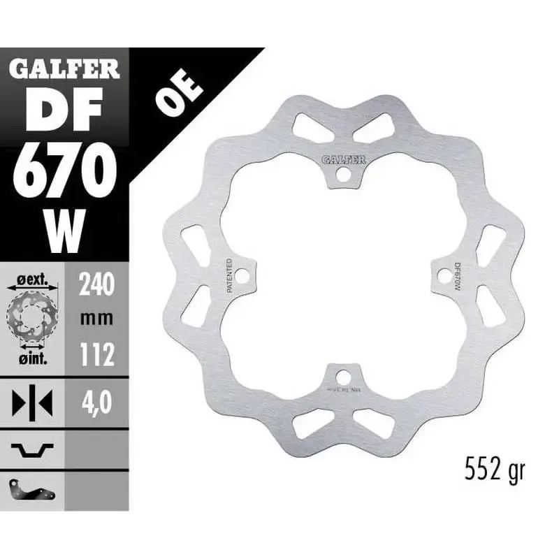 Disco Freno Galfer DF670W Wave 240X4MM