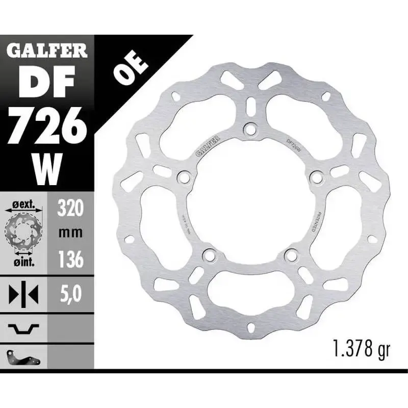 Disco Freno Galfer DF726W Wave 320X5MM