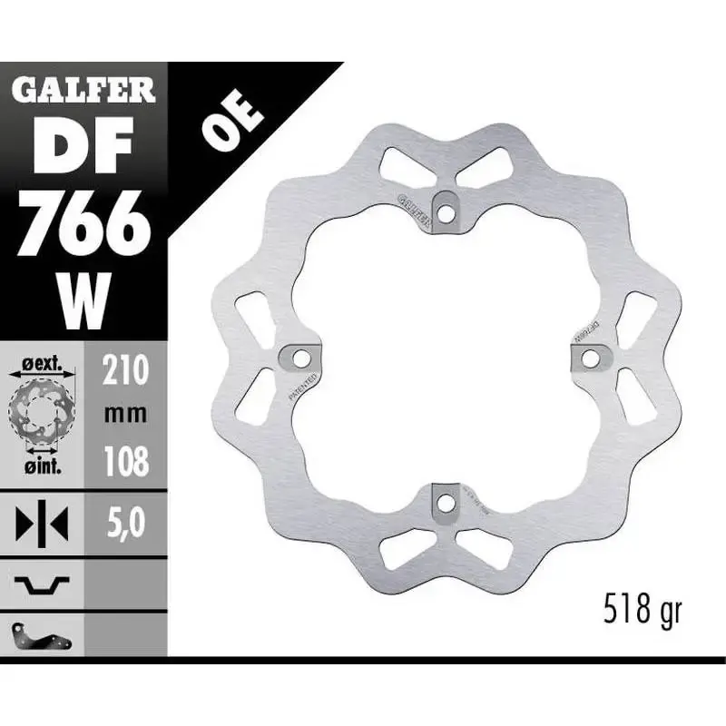 Disco Freno Galfer DF766W Wave 210X5MM