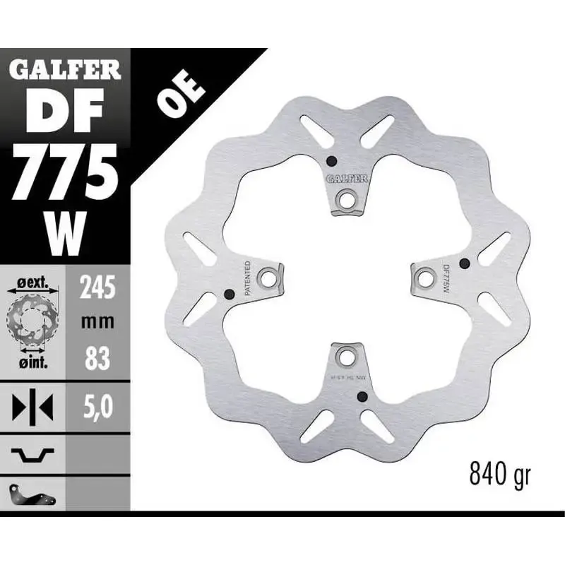 Disco Freno Galfer DF775W Wave 245X5MM