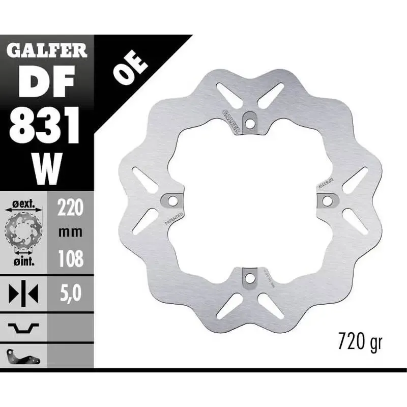 Disco Freno Galfer DF831W Wave 220X5MM