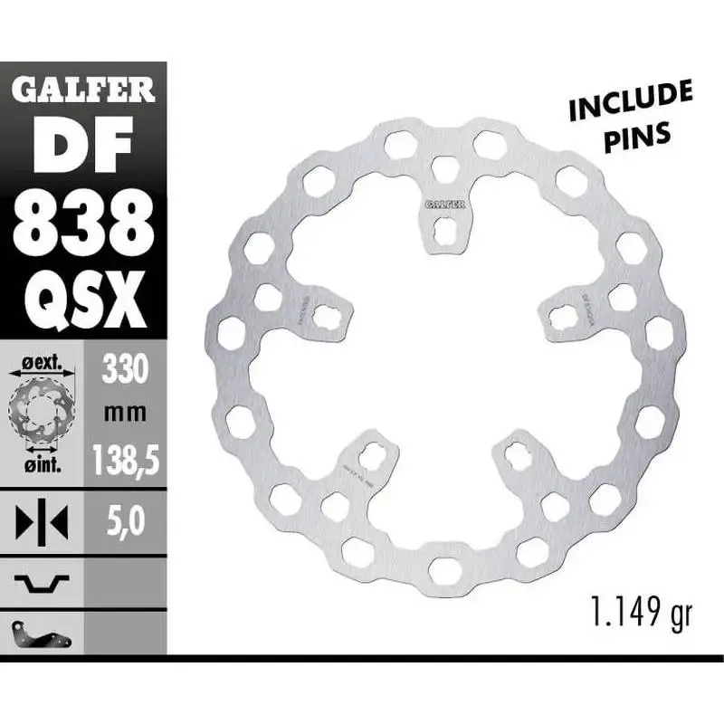 Disco Freno Galfer DF838QSX 330X5MM