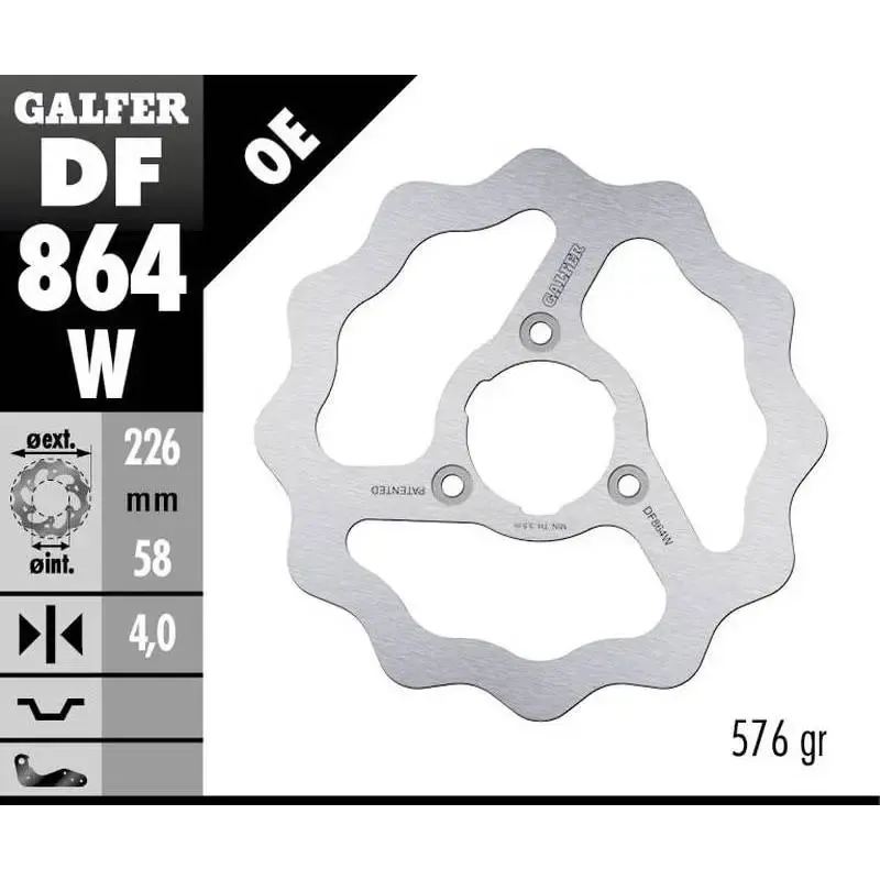 Disco Freno Galfer DF864W Wave 226X4MM