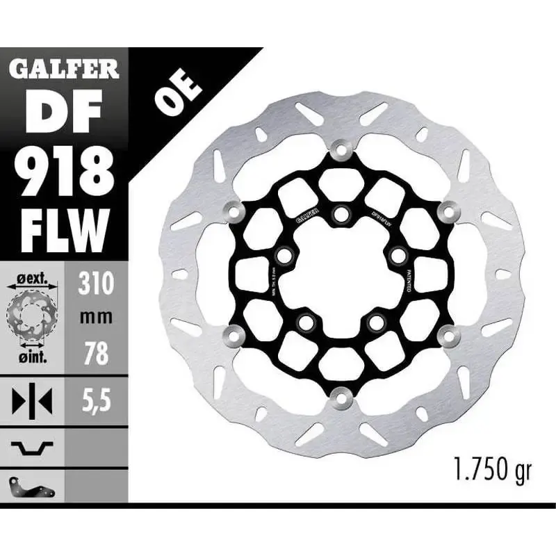 Disco Freno Galfer DF918FLW Wave 310X5,5MM