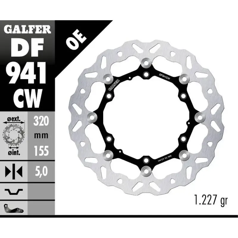 Disco Freno Galfer DF941CW Wave 320X5mm