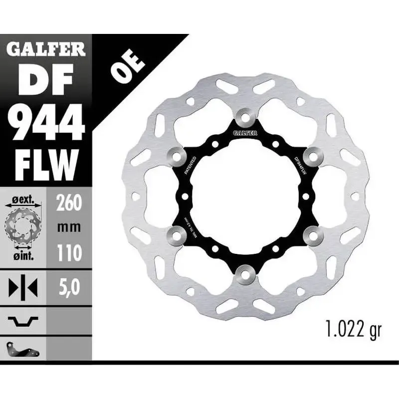Disco Freno Galfer DF944FLW Wave 260X5MM