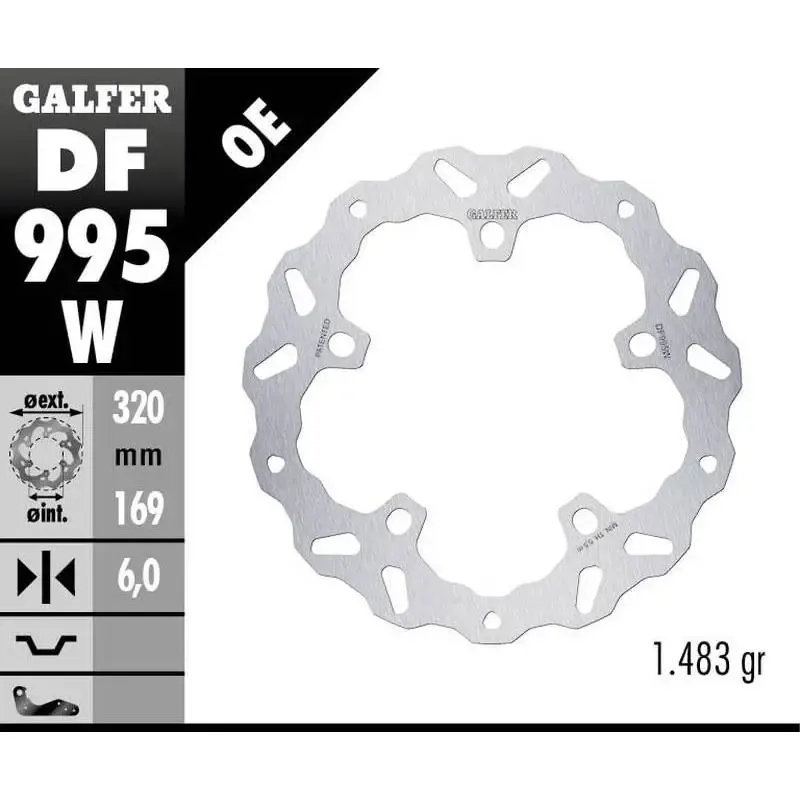 Disco Freno Galfer DF995W Wave 320X6MM
